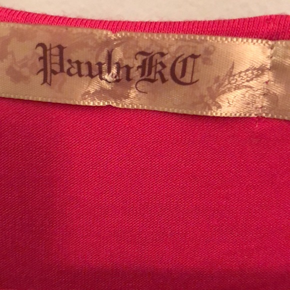 Pretty pink top with cream macrame design. - Picture 6 of 7